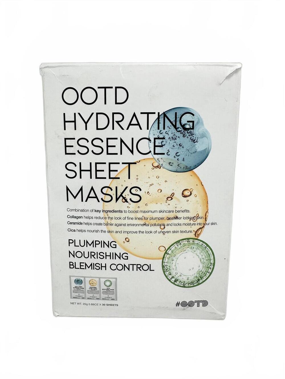 2/$40 ✨OOTD Hydrating Essence Sheet Masks 30 Pack Collagen Ceramide EXP 2028 NIB